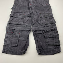 Load image into Gallery viewer, Boys Pumpkin Patch, convertible cotton cargo pants / shorts, adjustable, inside leg: 31cm, FUC, size 2,  
