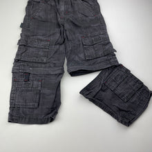 Load image into Gallery viewer, Boys Pumpkin Patch, convertible cotton cargo pants / shorts, adjustable, inside leg: 31cm, FUC, size 2,  