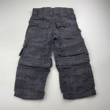 Load image into Gallery viewer, Boys Pumpkin Patch, convertible cotton cargo pants / shorts, adjustable, inside leg: 31cm, FUC, size 2,  