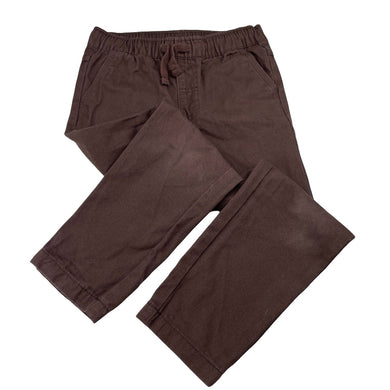 Boys Brilliant Basics, brown cotton pants, elasticated, inside leg: 47.5cm, EUC, size 5,  