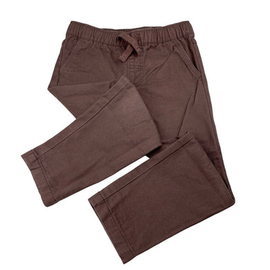 Boys Brilliant Basics, brown cotton pants, elasticated, inside leg: 43.5cm, EUC, size 4,  