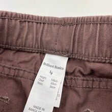 Load image into Gallery viewer, Boys Brilliant Basics, brown cotton pants, elasticated, inside leg: 43.5cm, EUC, size 4,  