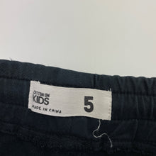 Load image into Gallery viewer, Boys Cotton On, navy stretch cotton casual pants, elasticated, wash fade, FUC, size 5,  