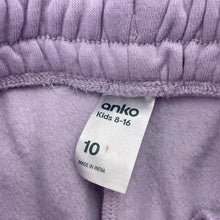 Load image into Gallery viewer, Girls Anko, purple fleece-lined track pants, elasticated, inside leg: 59cm, FUC, size 10,  