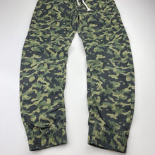 Load image into Gallery viewer, Boys camo print, casual pants, elasticated, waist: 31.5cm across, inside leg: 58cm, GUC, size 10,  