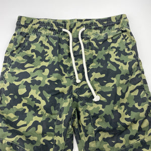 Boys camo print, casual pants, elasticated, waist: 31.5cm across, inside leg: 58cm, GUC, size 10,  