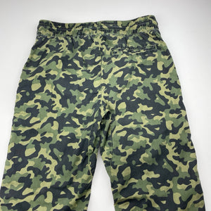 Boys camo print, casual pants, elasticated, waist: 31.5cm across, inside leg: 58cm, GUC, size 10,  