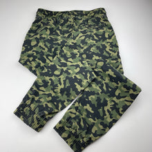 Load image into Gallery viewer, Boys camo print, casual pants, elasticated, waist: 31.5cm across, inside leg: 58cm, GUC, size 10,  