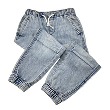 Load image into Gallery viewer, Boys H&amp;M, blue denim jogger pants, elasticated, inside leg: 42.5cm, FUC, size 5,  