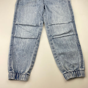 Boys H&M, blue denim jogger pants, elasticated, inside leg: 42.5cm, FUC, size 5,  