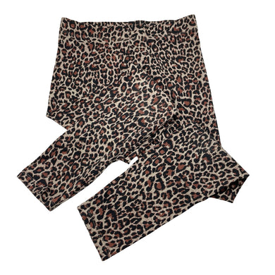 Girls M&S, leopard print leggings, elasticated, inside leg: 52cm, GUC, size 9,  