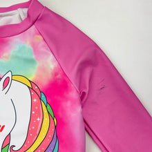 Load image into Gallery viewer, Girls SHEIN, long sleeve rashie / swim top, unicorn, FUC, size 5,  