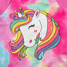 Load image into Gallery viewer, Girls SHEIN, long sleeve rashie / swim top, unicorn, FUC, size 5,  