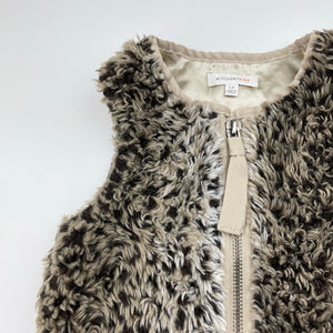 Girls Witchery, lined, zip-up faux fur vest, GUC, size 5-6,  