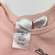 Load image into Gallery viewer, Girls Tiny Little Wonders, organic cotton bodysuit / romper, rabbit, GUC, size 000,  