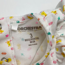 Load image into Gallery viewer, Girls ORCHESTRA, stretchy bodysuit / romper, chicks, GUC, size 000,  