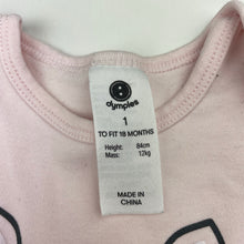 Load image into Gallery viewer, Girls Dymples, pink cotton bodysuit / romper, EUC, size 1,  