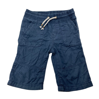 Boys H&M, navy lightweight cotton shorts, elasticated, GUC, size 3,  