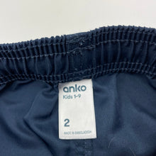 Load image into Gallery viewer, Boys Anko, navy lightweight boardshorts, elasticated, EUC, size 2,  