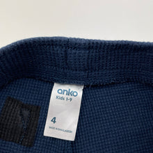 Load image into Gallery viewer, Boys Anko, navy waffle cotton shorts, elasticated, GUC, size 4,  