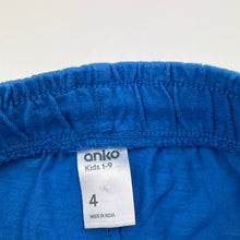 Load image into Gallery viewer, Boys Anko, blue cotton shorts, elasticated, EUC, size 4,  