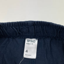 Load image into Gallery viewer, Boys Anko, navy cotton shorts, elasticated, GUC, size 4,  