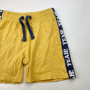 Boys KID, yellow cotton casual shorts, elasticated, FUC, size 4,  