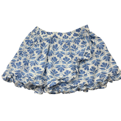 Girls cotton/viscose/linen, blend skirt, elasticated, L: 27cm, GUC, size 6,  