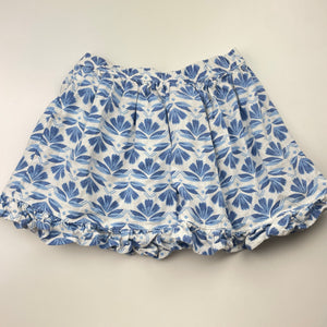 Girls cotton/viscose/linen, blend skirt, elasticated, L: 27cm, GUC, size 6,  