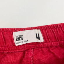Load image into Gallery viewer, Boys Cotton On, red cotton shorts, elasticated, GUC, size 4,  