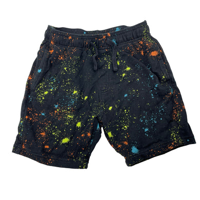 Boys Anko, splatter print cotton shorts, elasticated, EUC, size 8,  