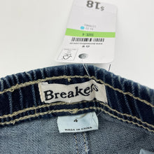 Load image into Gallery viewer, Boys Breakers, distressed stretch denim jean shorts, elasticated, NEW, size 4,  