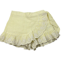 Load image into Gallery viewer, Girls Seed, broderie trim lightweight cotton shorts / skort, elasticated, EUC, size 10,  