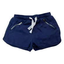 Load image into Gallery viewer, Girls H&amp;T, navy cotton shorts, elasticated, EUC, size 3,  