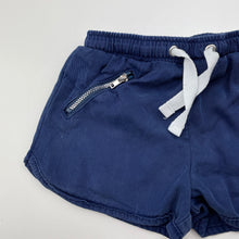 Load image into Gallery viewer, Girls H&amp;T, navy cotton shorts, elasticated, EUC, size 3,  
