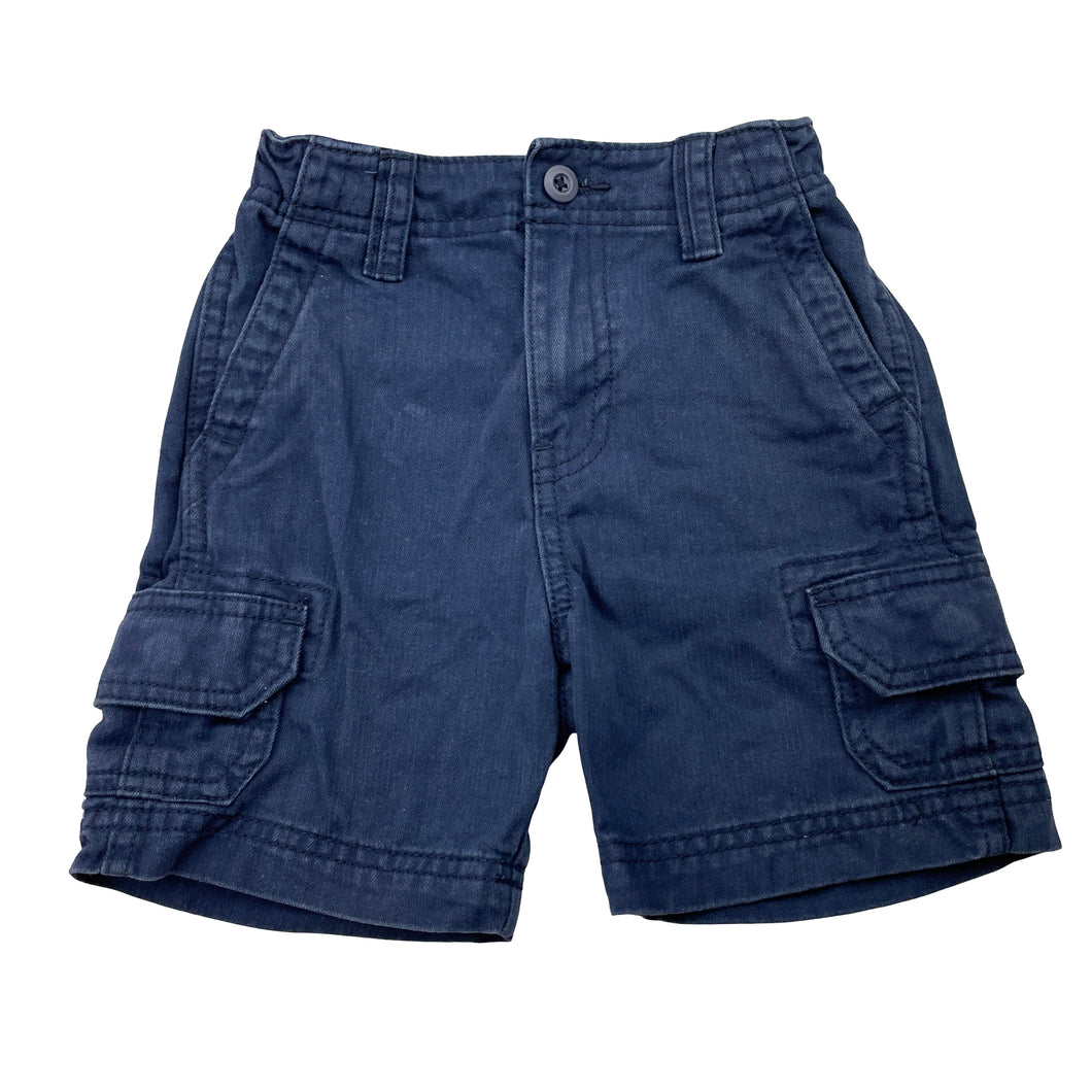 Boys Cotton On, navy cotton cargo shorts, adjustable, GUC, size 2,  