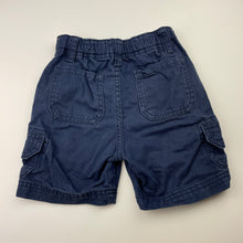Load image into Gallery viewer, Boys Cotton On, navy cotton cargo shorts, adjustable, GUC, size 2,  