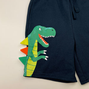 Boys Anko, navy shorts, elasticated, dinosaur, EUC, size 8,  