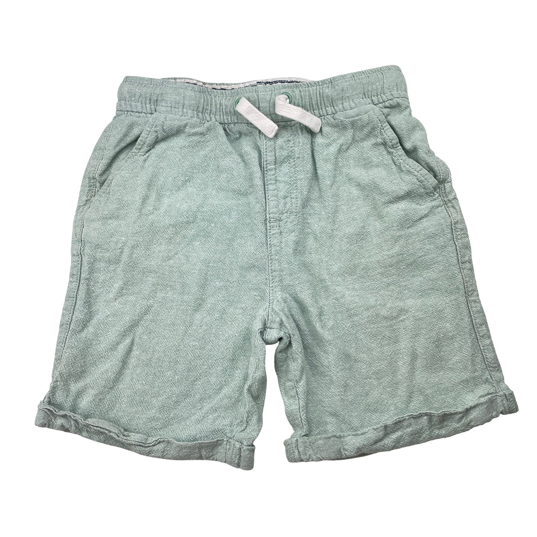 Boys Anko, green linen / cotton shorts, elasticated, FUC, size 9,  