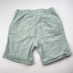 Boys Anko, green linen / cotton shorts, elasticated, FUC, size 9,  
