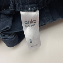Load image into Gallery viewer, Girls Anko, navy cotton shorts, elasticated, GUC, size 8,  