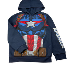 Load image into Gallery viewer, Boys Marvel, Avengers, Captain America fleece-lined hoodie sweater, GUC, size 7,  