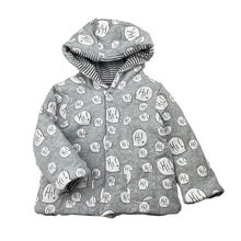 Load image into Gallery viewer, Unisex Sprout, grey &amp; white wadded jacket / sweater, GUC, size 0,  