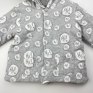 Unisex Sprout, grey & white wadded jacket / sweater, GUC, size 0,  