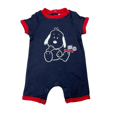 Unisex Target, Baby Snoopy navy cotton romper, GUC, size 000,  