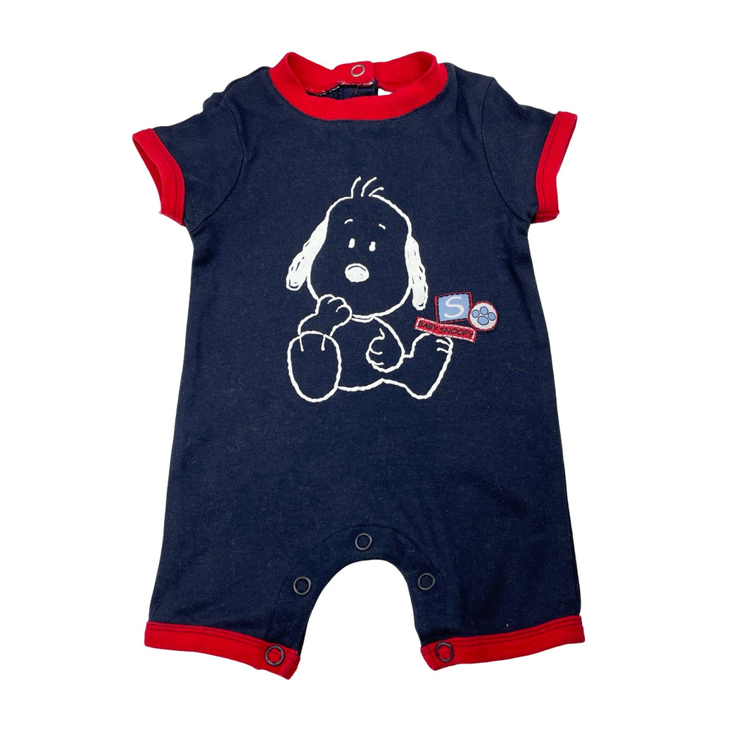 Unisex Target, Baby Snoopy navy cotton romper, GUC, size 000,  