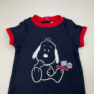 Unisex Target, Baby Snoopy navy cotton romper, GUC, size 000,  