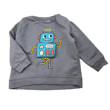 Load image into Gallery viewer, Boys Zara, grey sweater / jumper, robot, GUC, size 1,  