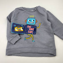 Load image into Gallery viewer, Boys Zara, grey sweater / jumper, robot, GUC, size 1,  