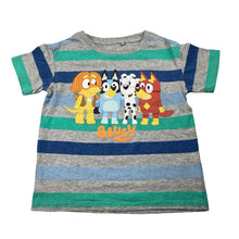 Load image into Gallery viewer, Unisex Bluey, striped cotton tee / top, GUC, size 5,  